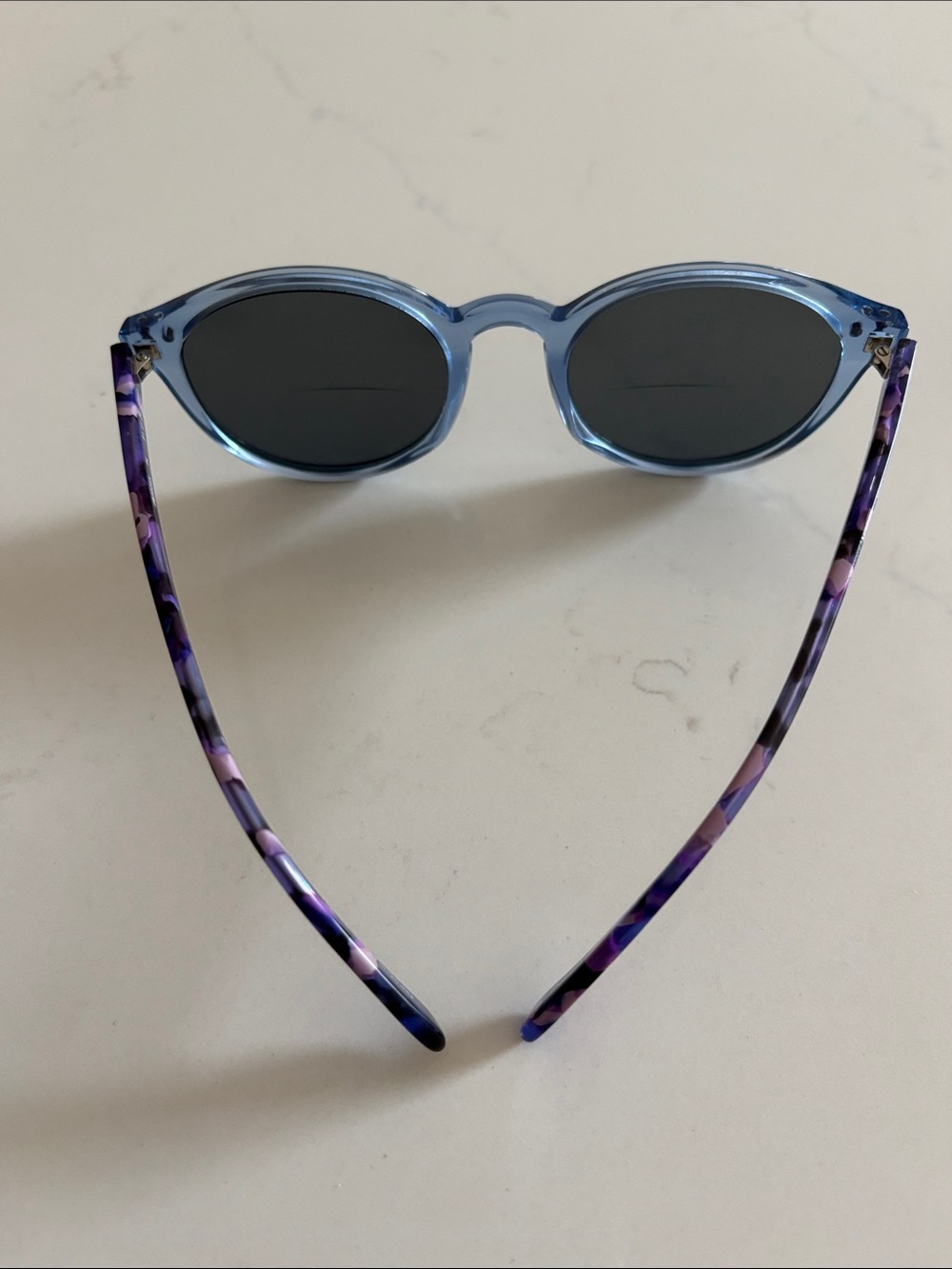 Isaac Mizrahi Blue Round Bifocal Sunglasses - Picture 3 of 12